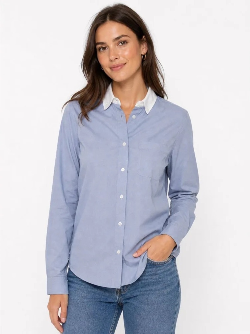 Coach 1941 Light Blue Button-Down Shirt with White Collar